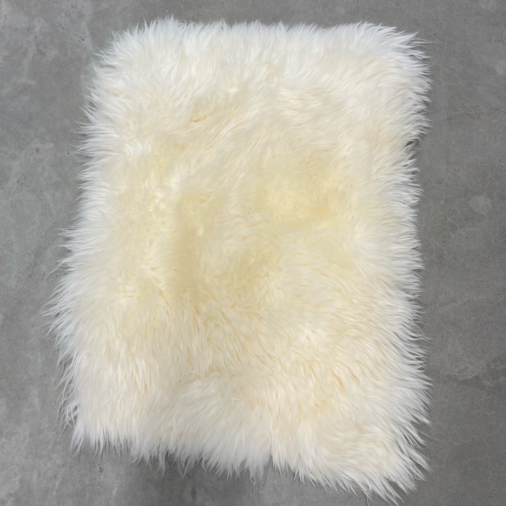 "Yeti White" or Yetti Black Sheepskin Sample/Small/ Swatch